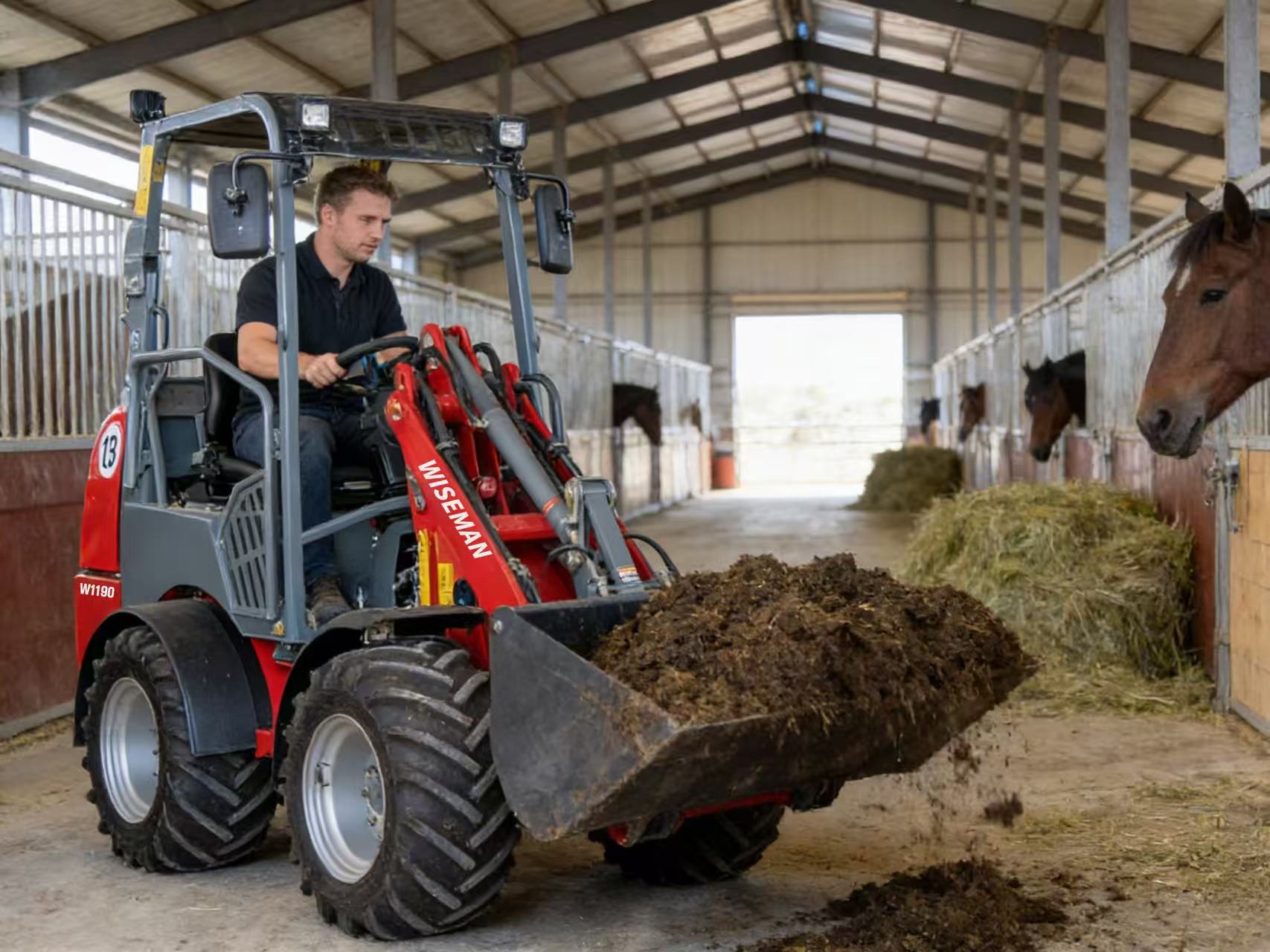 Caricatore compatto con operatore in piedi