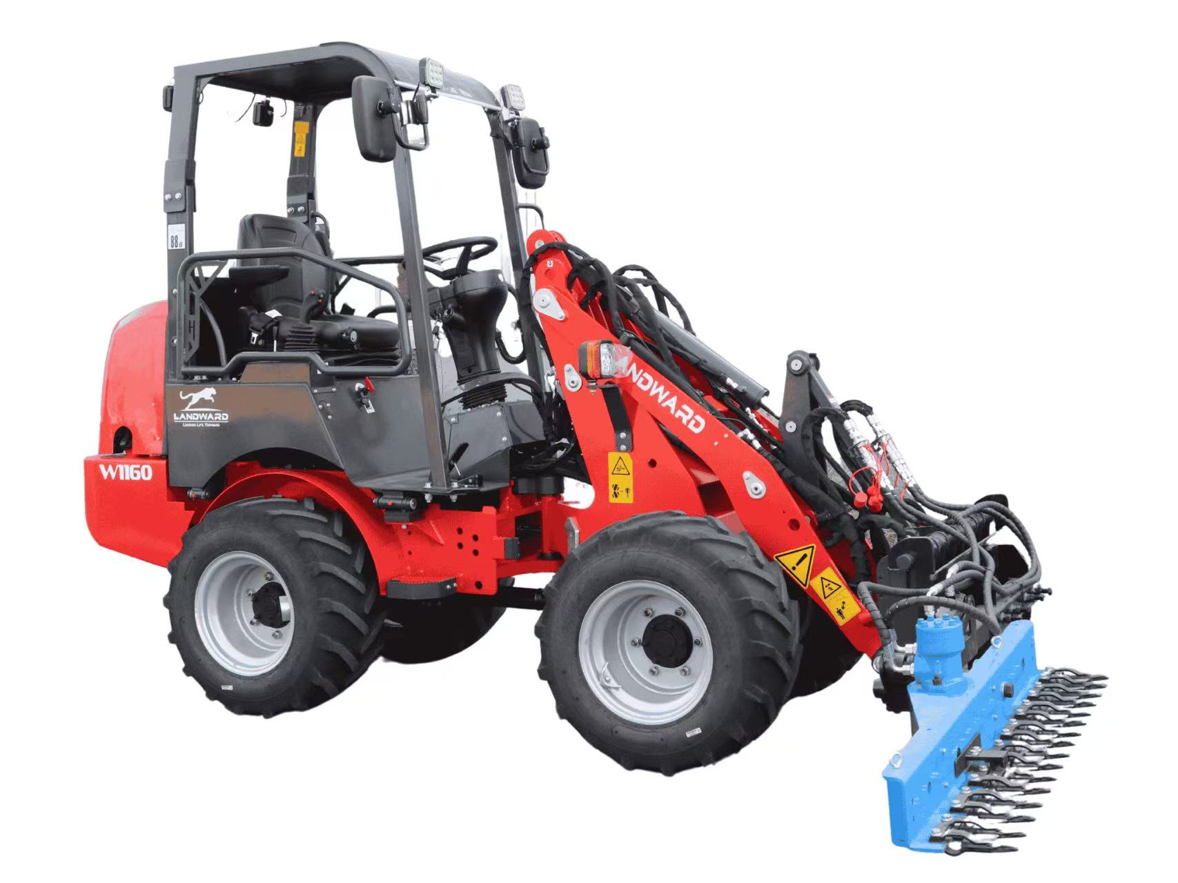 Cargadora de ruedas compacta para invernadero